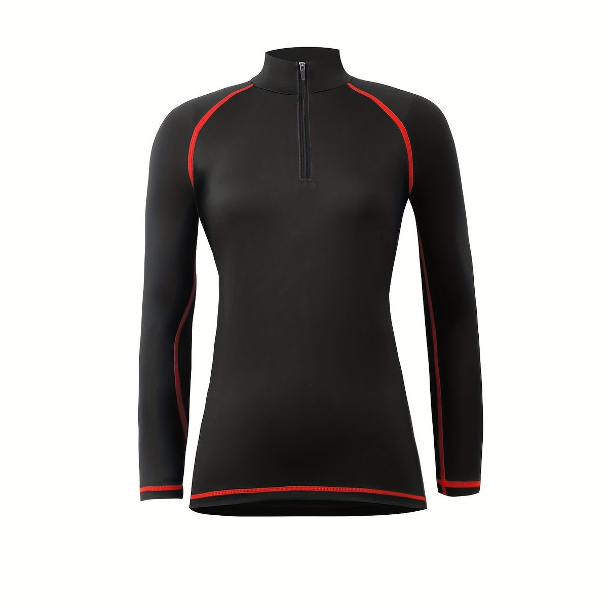 Quick Dry Long Sleeve Zip High Neck Sports Running T-Shirt