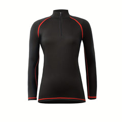 Quick Dry Long Sleeve Zip High Neck Sports Running T-Shirt