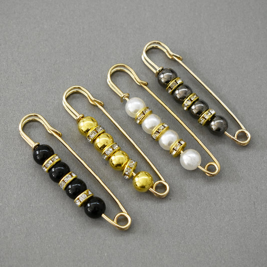 Metal Rhinestone Golden Brooch Pin Women's Accessories