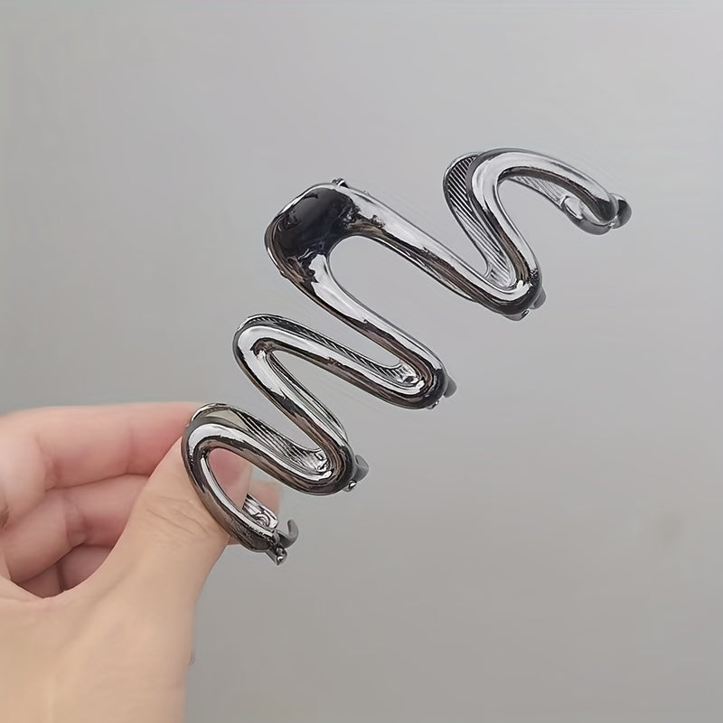 Large Silver Hair Clip for Women, Back Head Hair Accessory