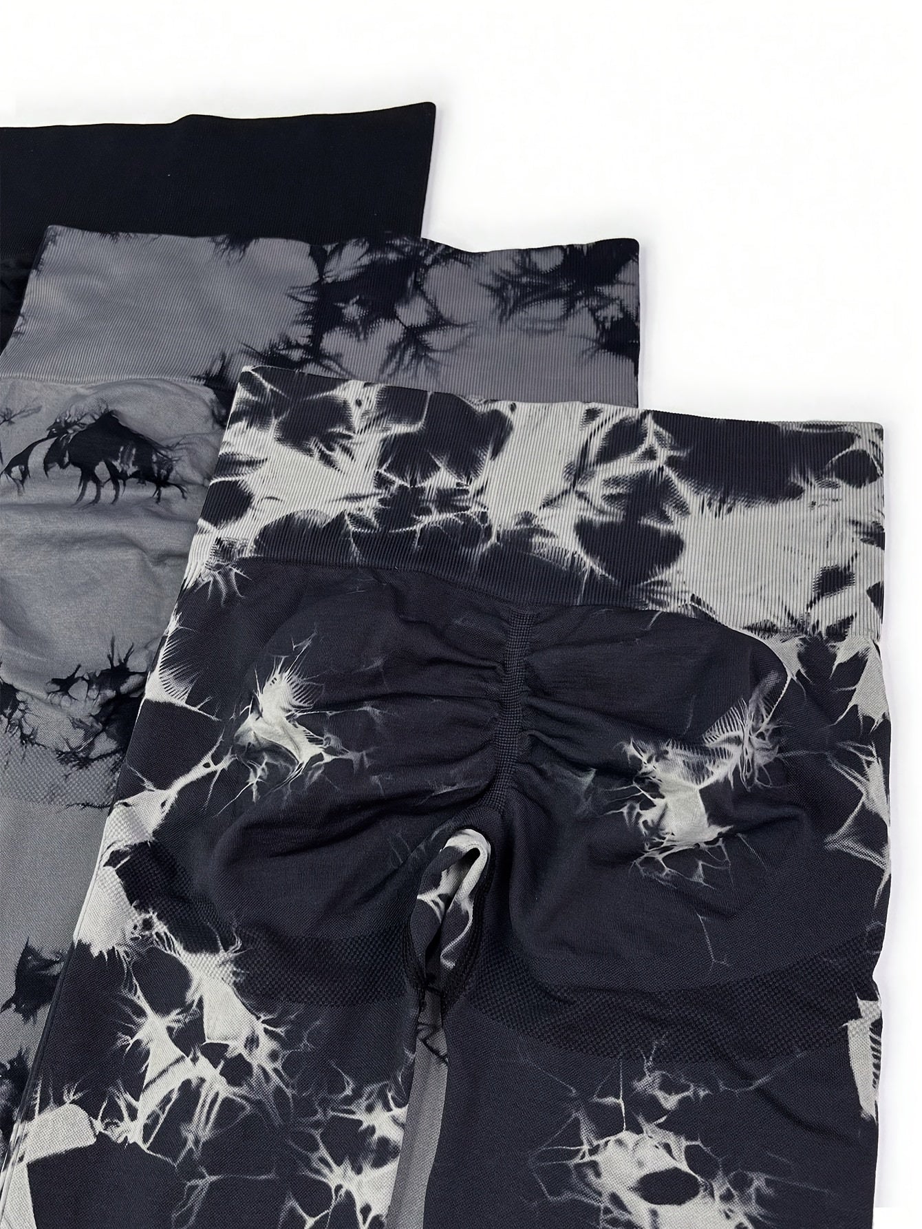 3pcs Tie Dye Yoga Pants High Stretch Sports Leggings