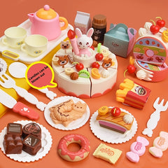 Toy Cake Cutting Fruit Afternoon Tea Set for Kids