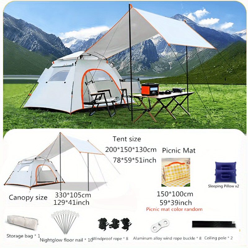 Portable Folding Canopy Quick Opening Rainproof Perfect Camping