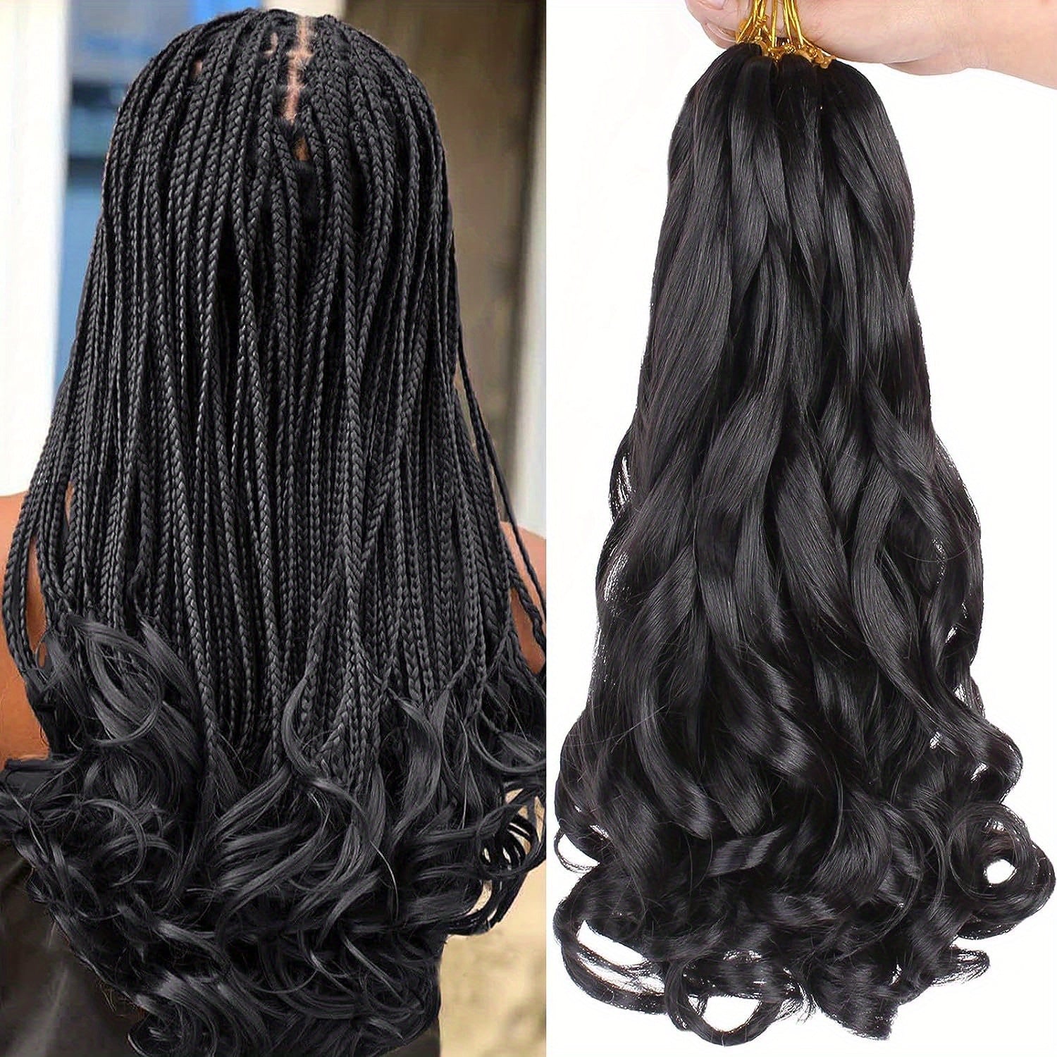French Curl Braiding Hair 66cm Loose Wave For Box Braids