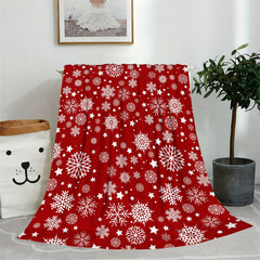 Christmas Snowflake Blanket Soft Warm Plush Sofa Bedroom Office Outdoor