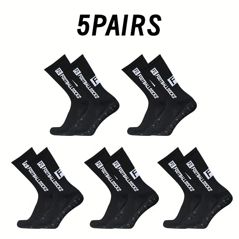 5 pairs Unisex Letter Pattern Mid calf Football Socks