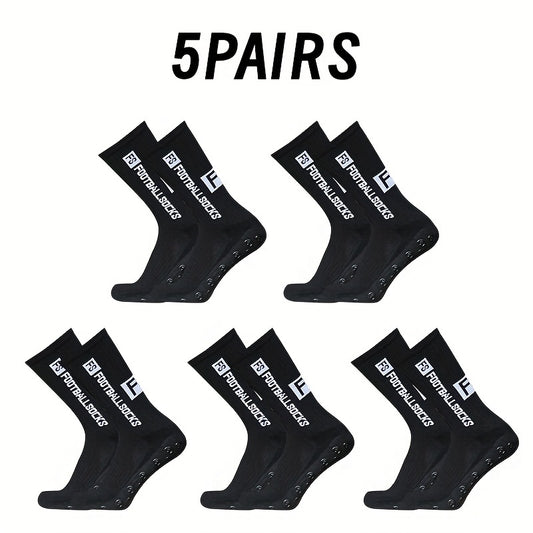 5 pairs Unisex Letter Pattern Mid calf Football Socks