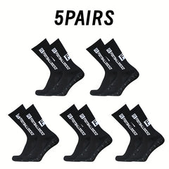 5 pairs Unisex Letter Pattern Mid calf Football Socks