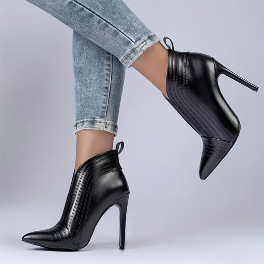 Women's Point Toe Stiletto Heeled Ankle Boots