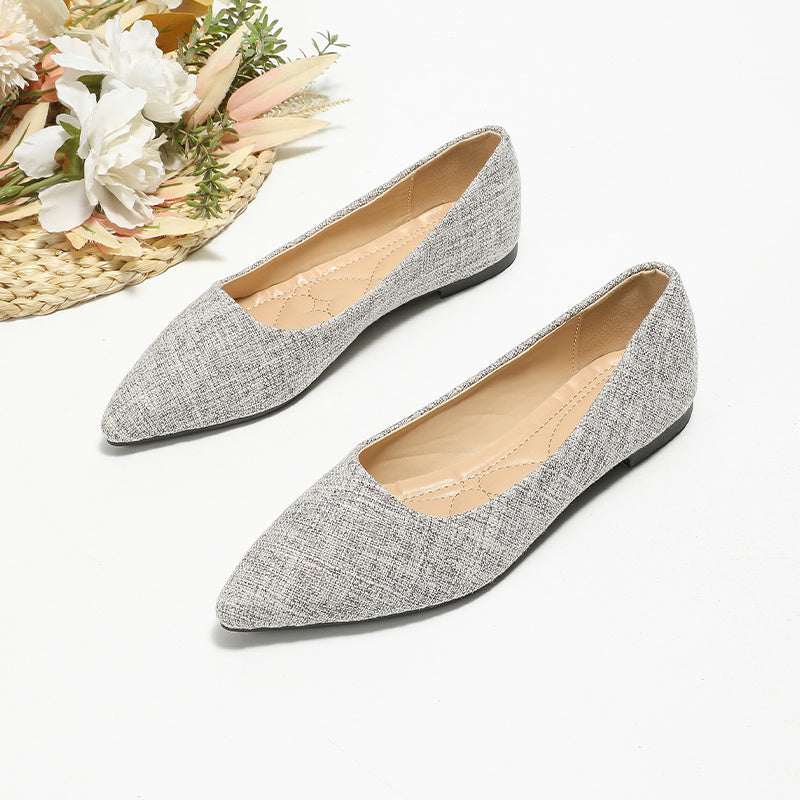 Women's Canvas Ballet Flats Soft Sole Slip On Shoes