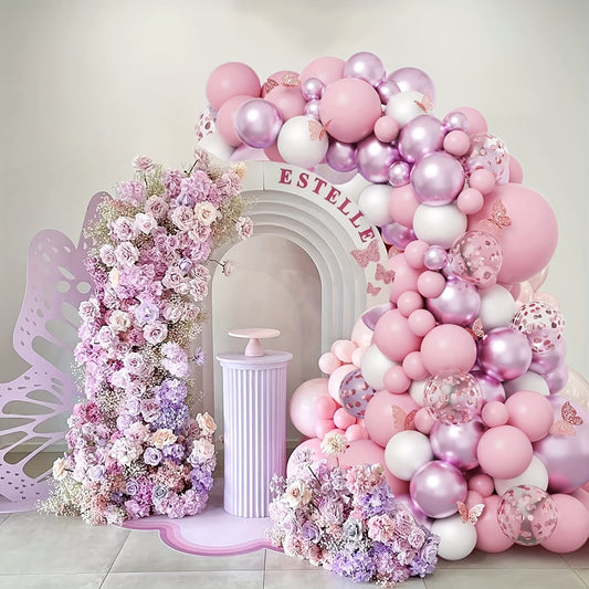 Pink Purple Balloon Garland Set Wedding Bridal Shower Girl Birthday Decor