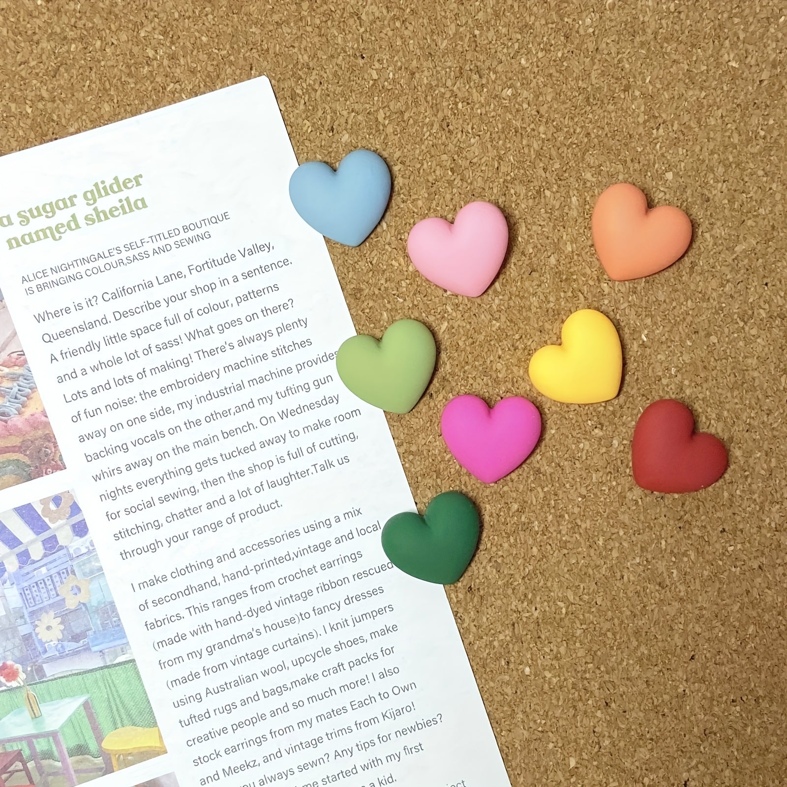 20pcs Multicolor Heart Shaped Push Pins for Bulletin Board Office Tacks