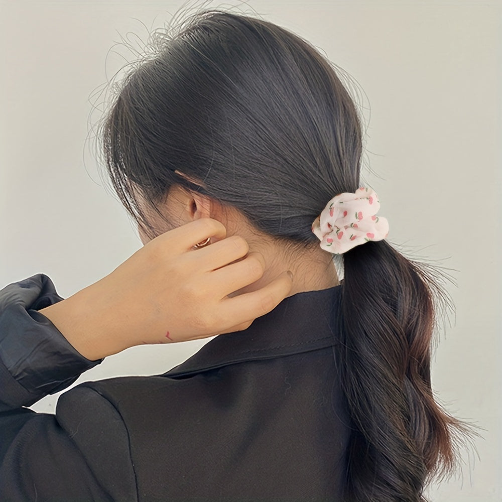 Girls Sweet Cherry Floral Hair Tie Hair Bands Ponytail Holders