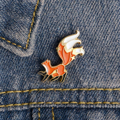 Creative Cartoon Big Tail Fox Alloy Brooch