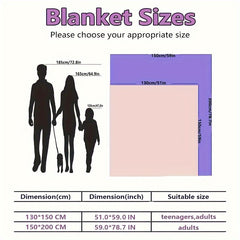 Envelope Printed Flannel Blanket Warm Cozy Soft Throw Blanket