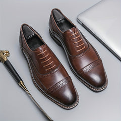 Men's Brogue Oxford Shoes Lace up Front Business Formal Wedding