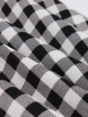  Gingham Print V-Neck A-Line Dress