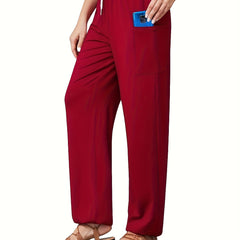  Solid High Rise Jogger Trousers