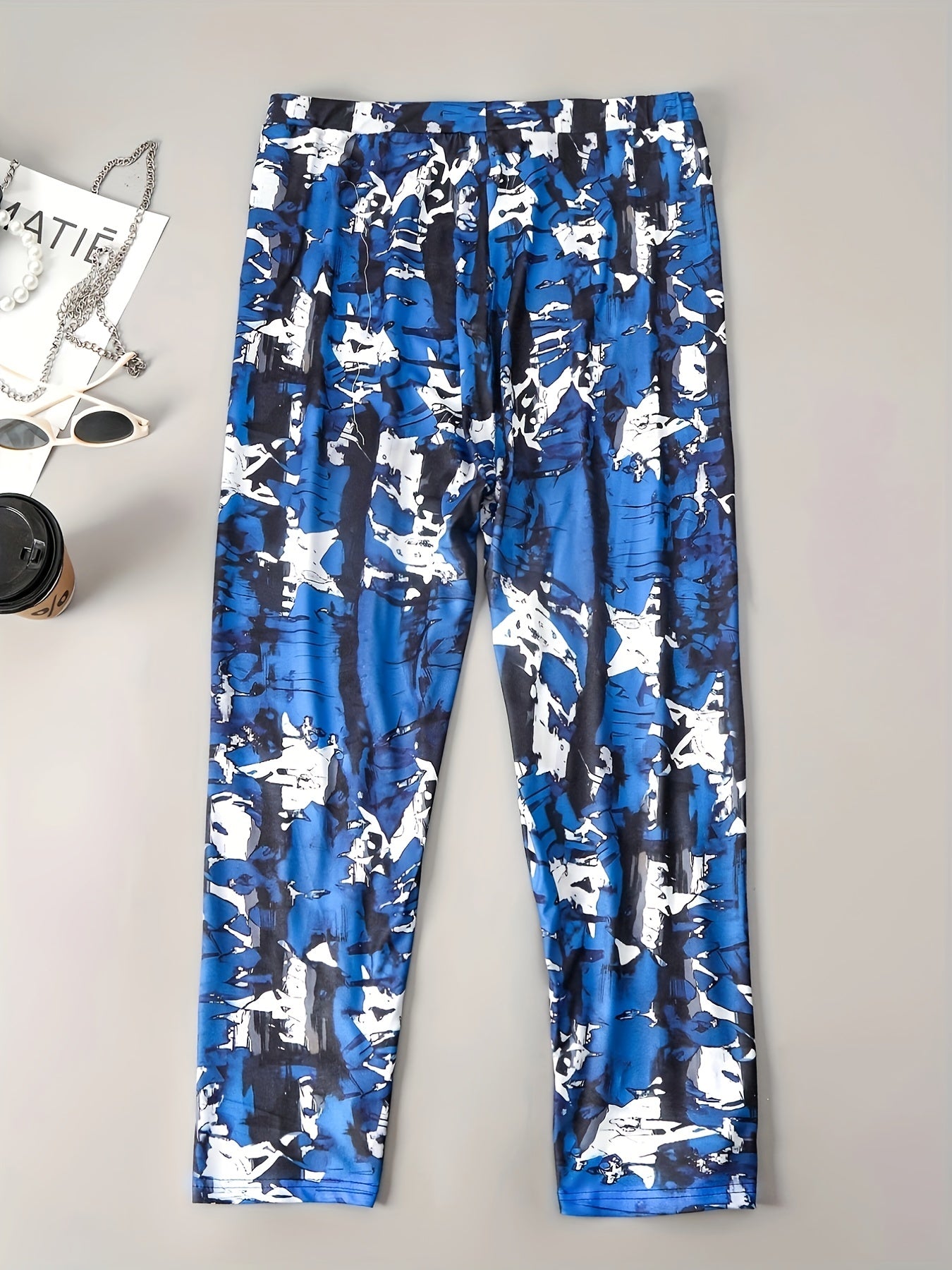  Star Print Tie Dye High Rise Skinny Trousers
