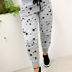  Women's Star Print High Rise Joggers