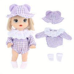 Purple Doll Dress for 12-13 Inch Baby Toy Crawling Doll