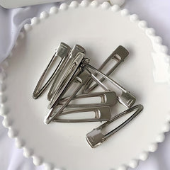 5pcs Silvery Hair Clip Duck Billed Clip For Side Hair Bang Women Girls