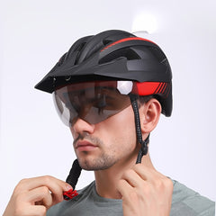 Mountain Road Bike Helmet With Goggles And Brim