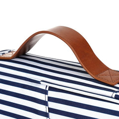 Portable Striped Pattern Handbag Lightweight Zipper Storage Bag