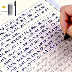 Italic 3D Groove Practice Copybook & Pen Set for English Handwriting