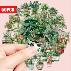 50pcs Plant Lover'S Delight Vinyl Decal Stickers