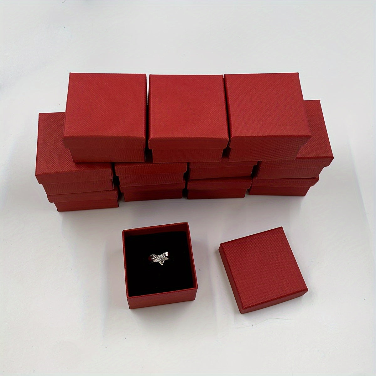 12pcs Ring Packaging Box Jewelry Box Small Business Supplies Wedding Decor