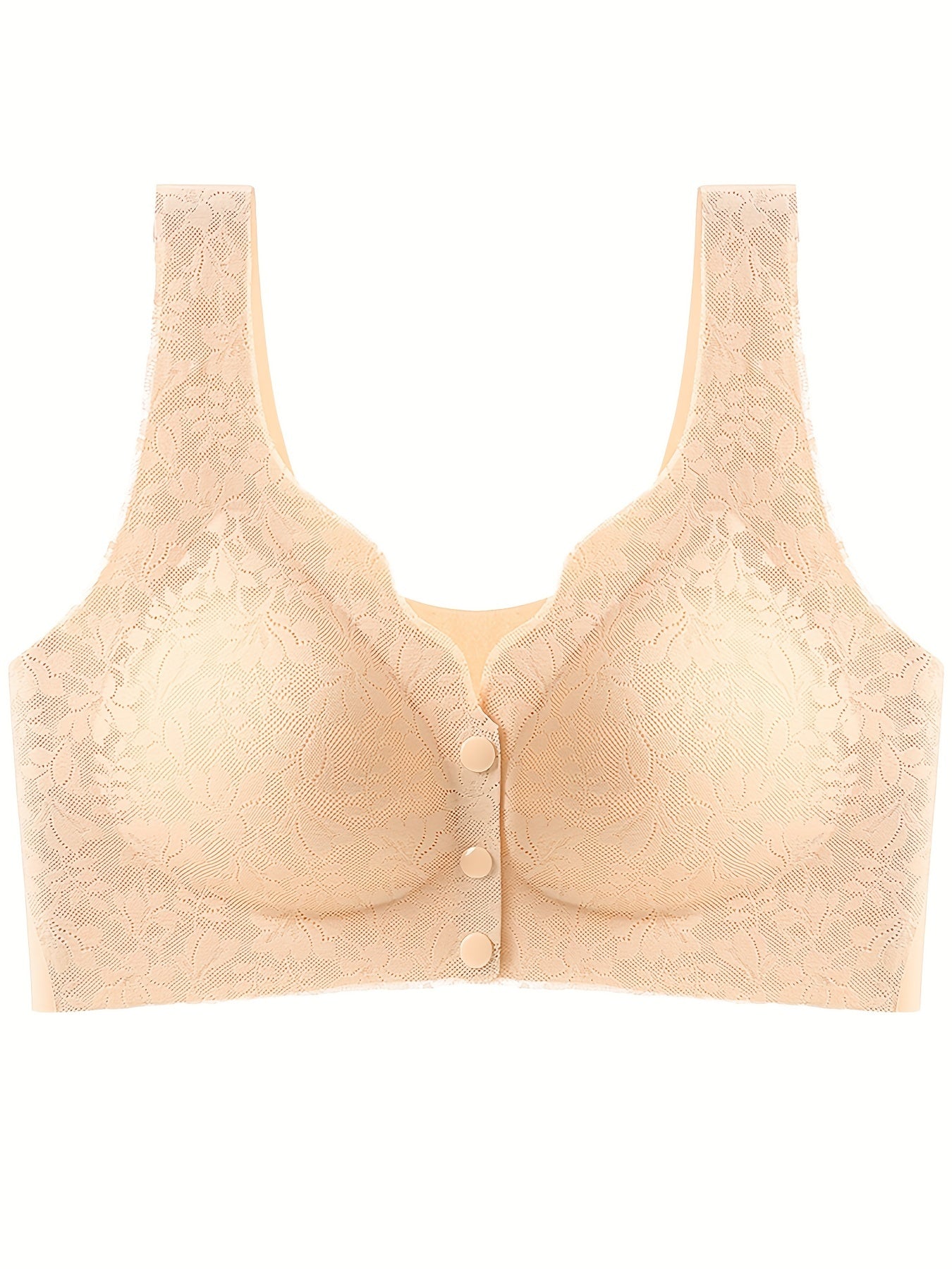 Lace Wireless Bra Front Buckle Comfy & Breathable Women's Lingerie