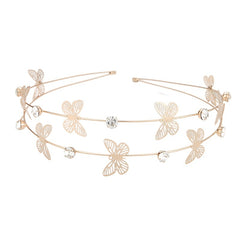 Rhinestone Crystal Headband Butterfly Moon Star Double Metal Headband
