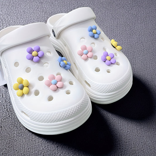 8pcs Flowers Charms for Sandals Girls Women Decoration