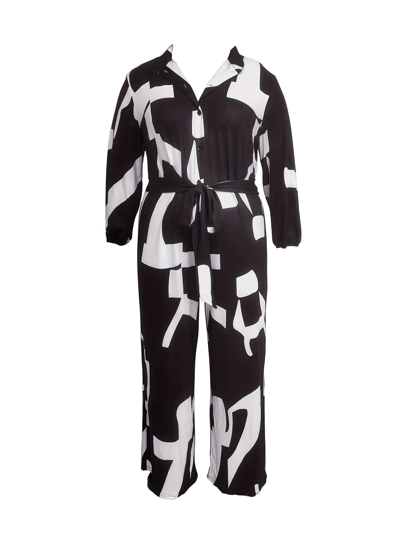  Colorblock Button Up Wide Leg Jumpsuit