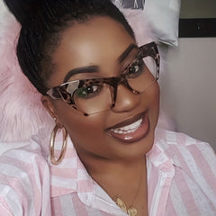 Retro Tortoiseshell Semi Rimless Clear Lens Glasses with Case