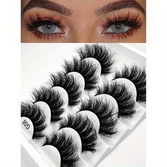 5 Pairs Messy Faux Mink Lashes Crisscross Fluffy Natural Volume False Lashes
