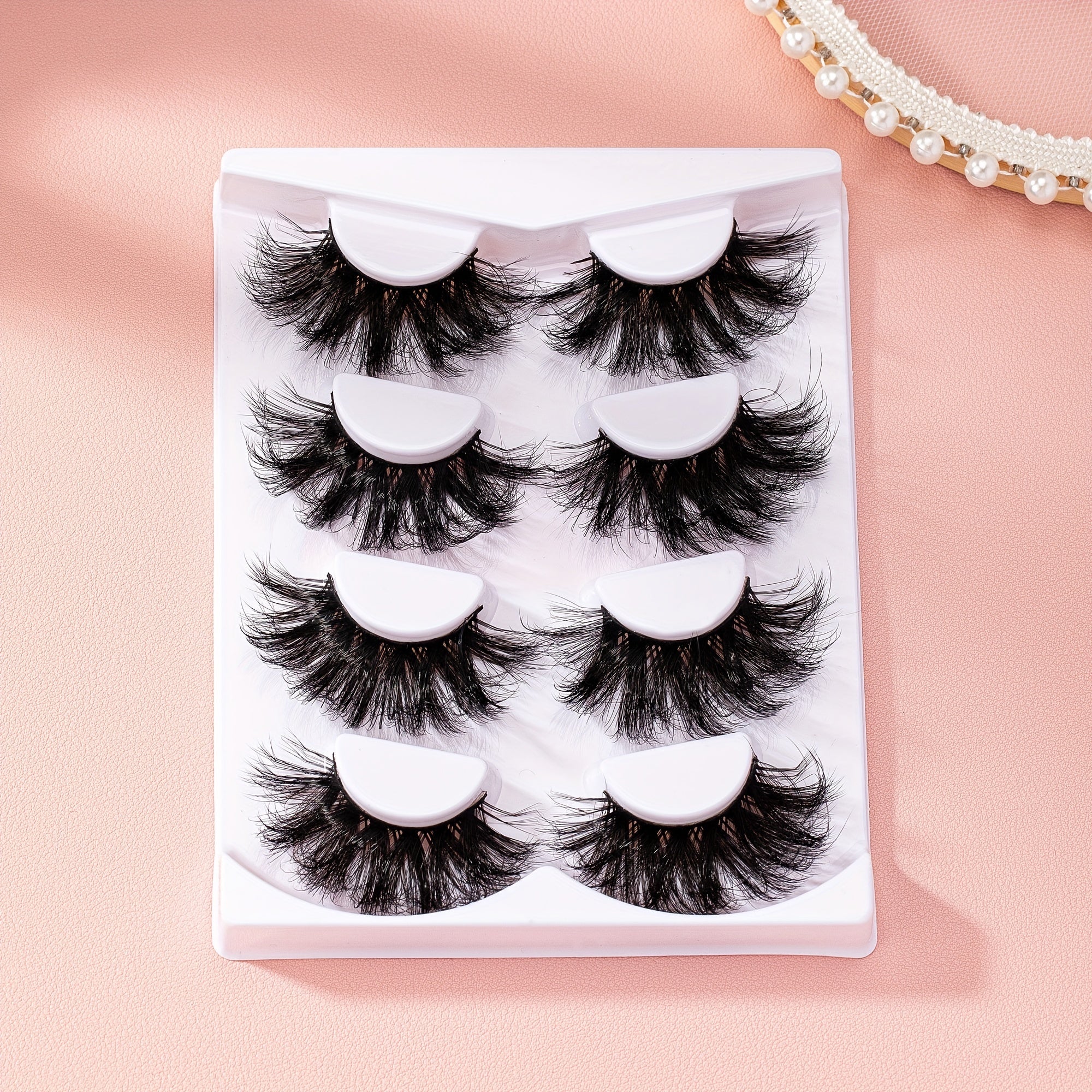 4 Pairs Fluffy Soft Cat Eye Faux Mink Hair False Eyelashes