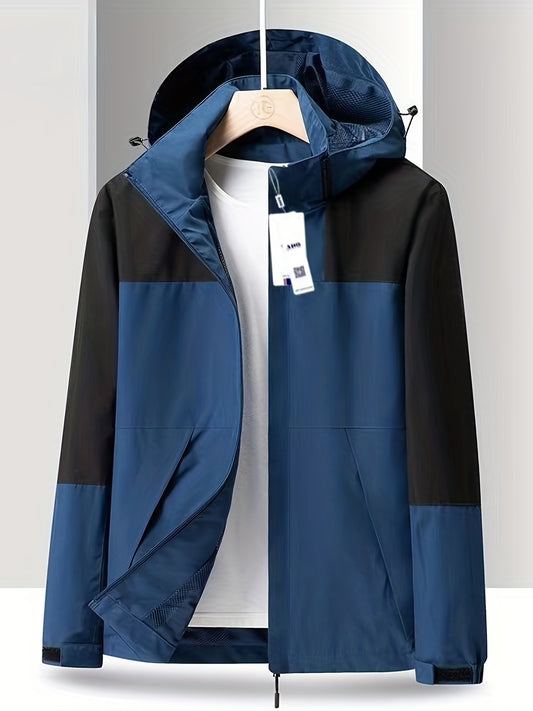 Contrast Block Sport Jacket Windbreaker Men's Casual Coat