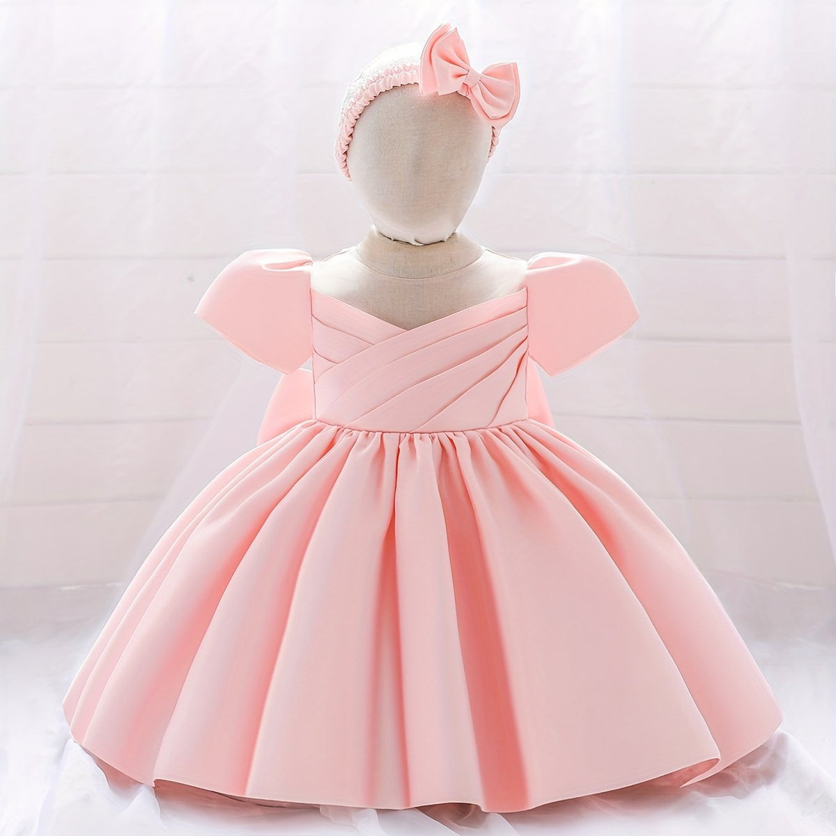 Gorgeous Birthday Wedding Baptism Gown Dress Fairy Girls V Neck Tutu Dress