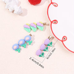 3pcs Baby Girls Hair Clip Cartoon Flower Duck Billed Clip