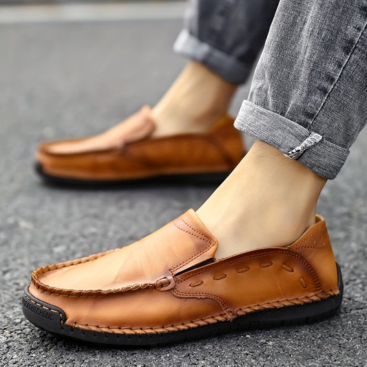 Men's Comfy Stitch Loafer Shoes Non-Slip Slip-On Driving Shoes