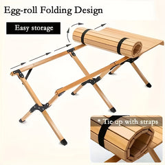 Portable Aluminum Egg Roll Table for Outdoor Camping Picnic BBQ
