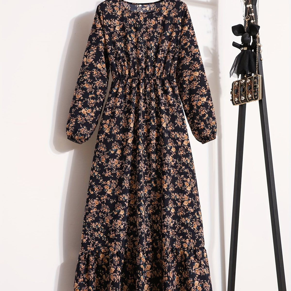 Floral Print Long Sleeve Dress for Women