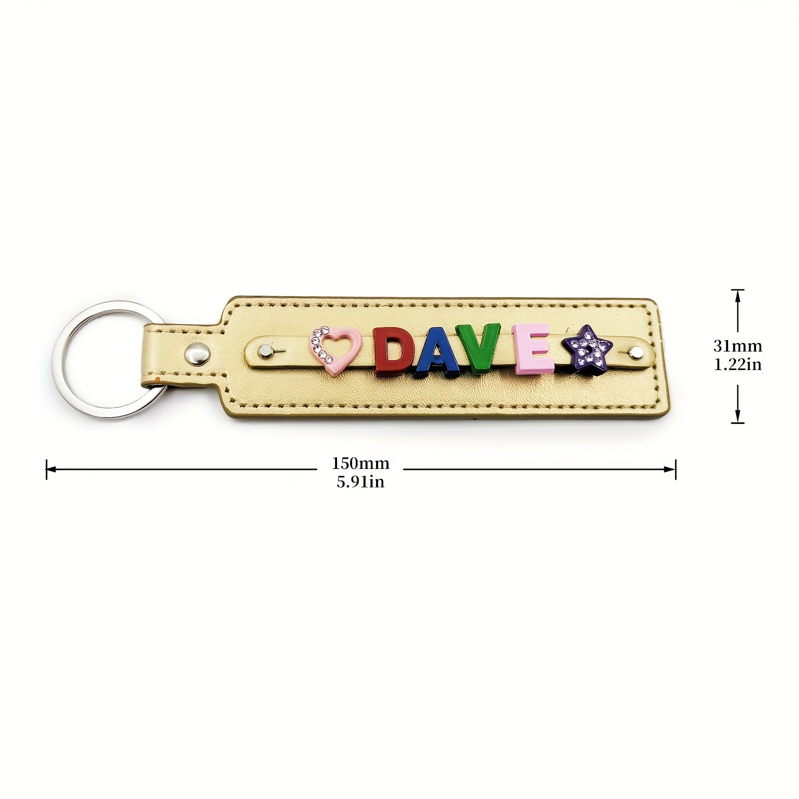 Personalized Champagne Pet Memorial Keychain with Colorful Letter String