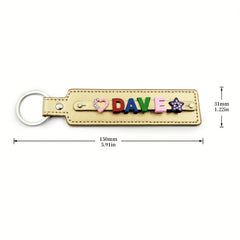 Personalized Champagne Pet Memorial Keychain with Colorful Letter String