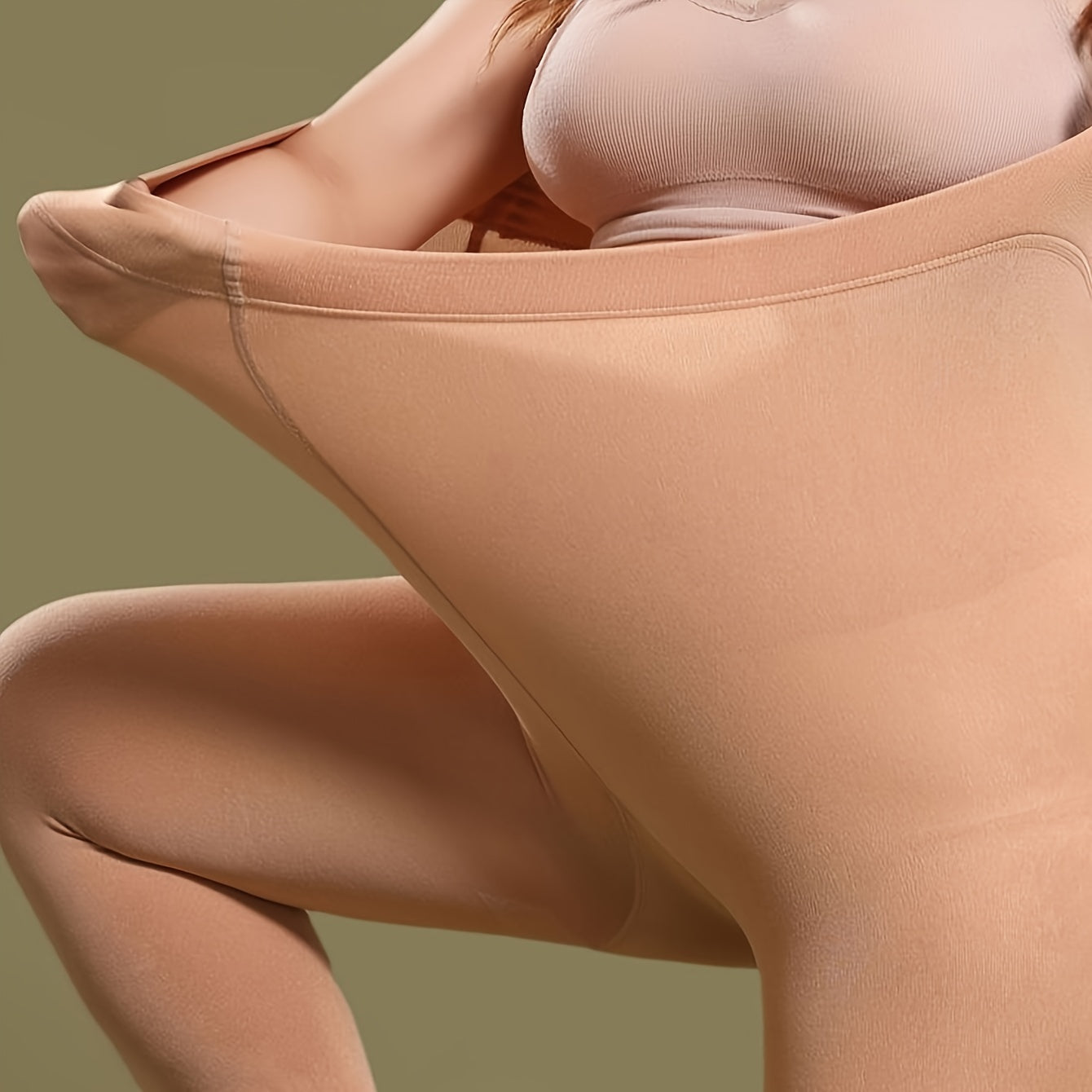  High Rise Elastic Fleece Tights for Fall & Winter