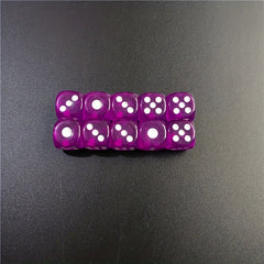10pcs Acrylic Dice Set for Bar KTV Entertainment 12mm Hexahedron Dice