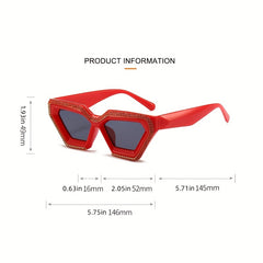 Y2K Cat Eye Sunglasses Rhinestone UV400 Sun Shades Beach Party Club