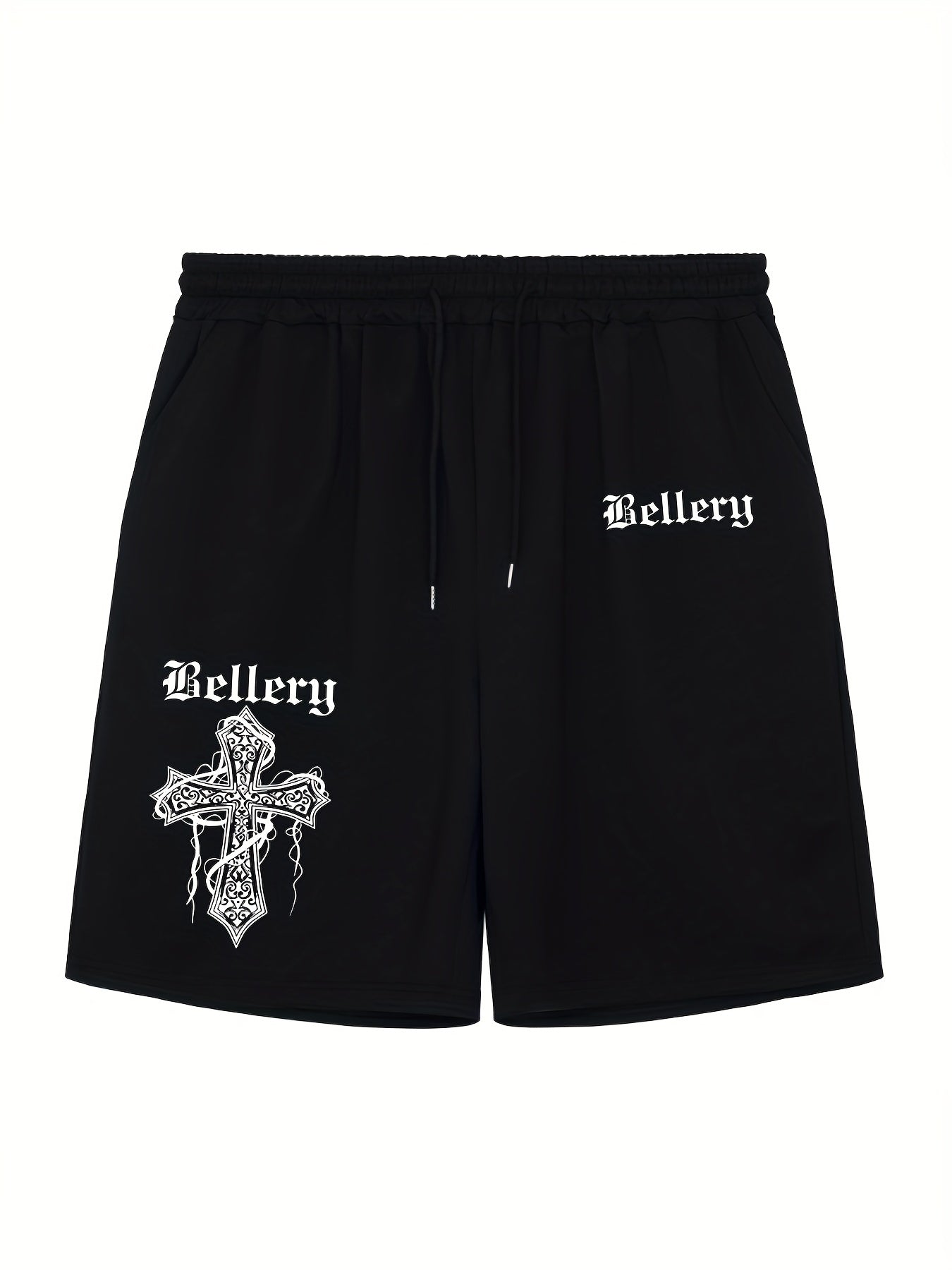 Christian Cross Comfy Shorts Men's Casual Solid Elastic Waist Drawstring Shorts